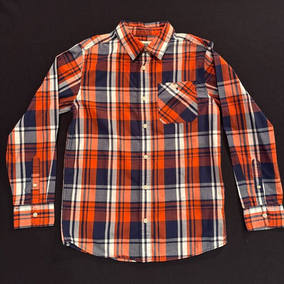Urban Pipeline Red Blue Checked Button Up Dress Shirt Boys Size Large - Picture 1 of 8